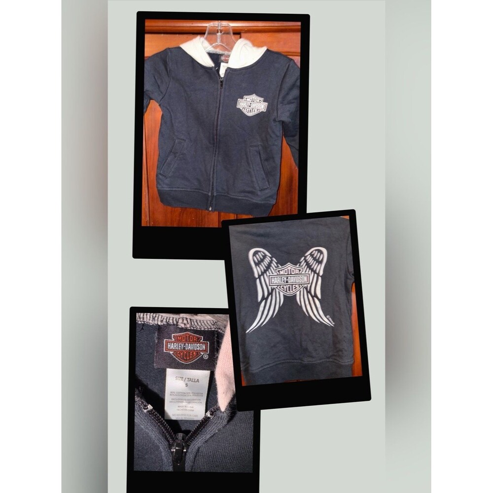 (2020) Harley-Davidson Kids Black Hoodie with Pink Hood #1409